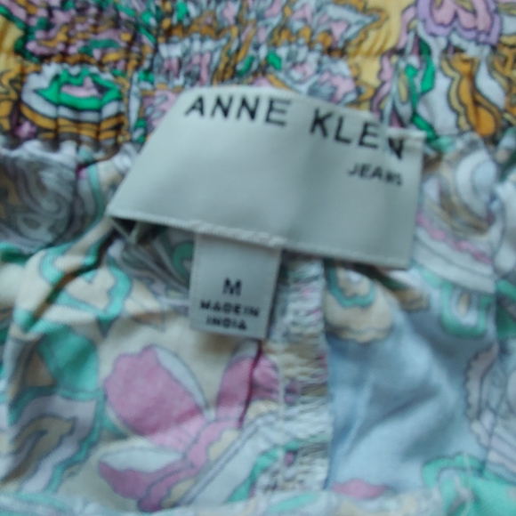 NWT Anne Klein Jeans Crop Wide Leg Palazzo Pants in Paisley Scarf Print - Size M - Picture 7 of 11